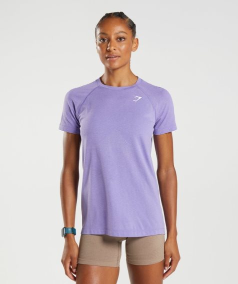 Women's Gymshark Vital Seamless 2.0 Light T-Shirts Purple | CA NA351D